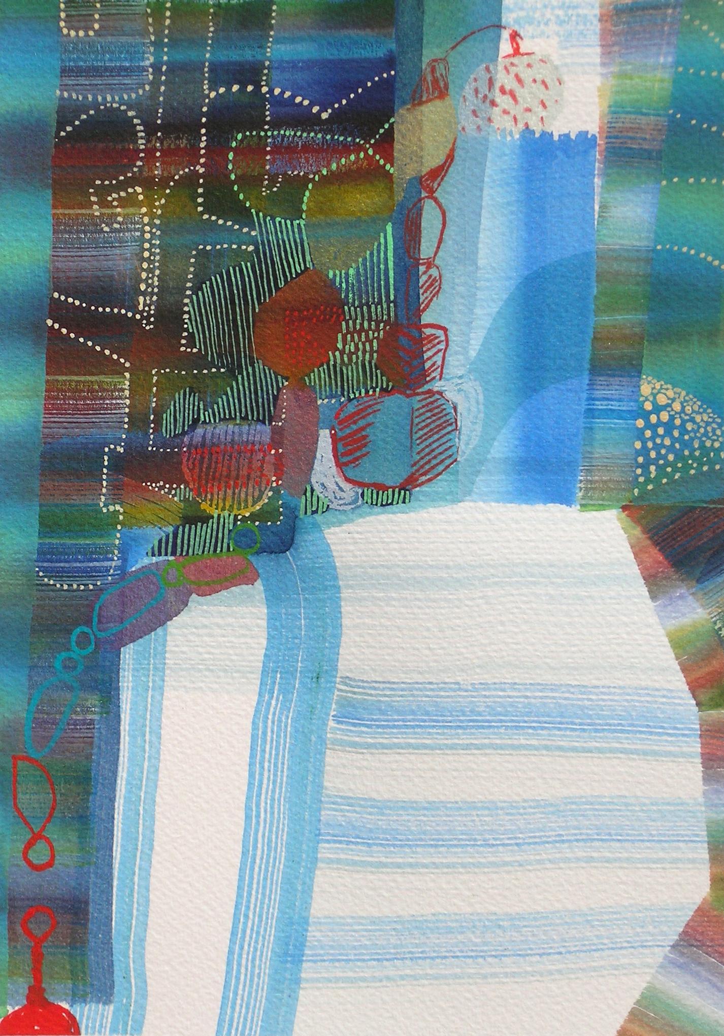 Of her recent works, Urso states, "I make exploratory paintings, working in response to my immediate environment. My approach involves moment-to-moment extrapolation governed by intuitive leaps of scale, color, and wayward geometry. As I paint,