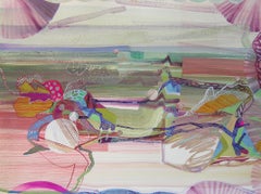Josette Urso "Día de playa Violeta" Acuarela sobre papel