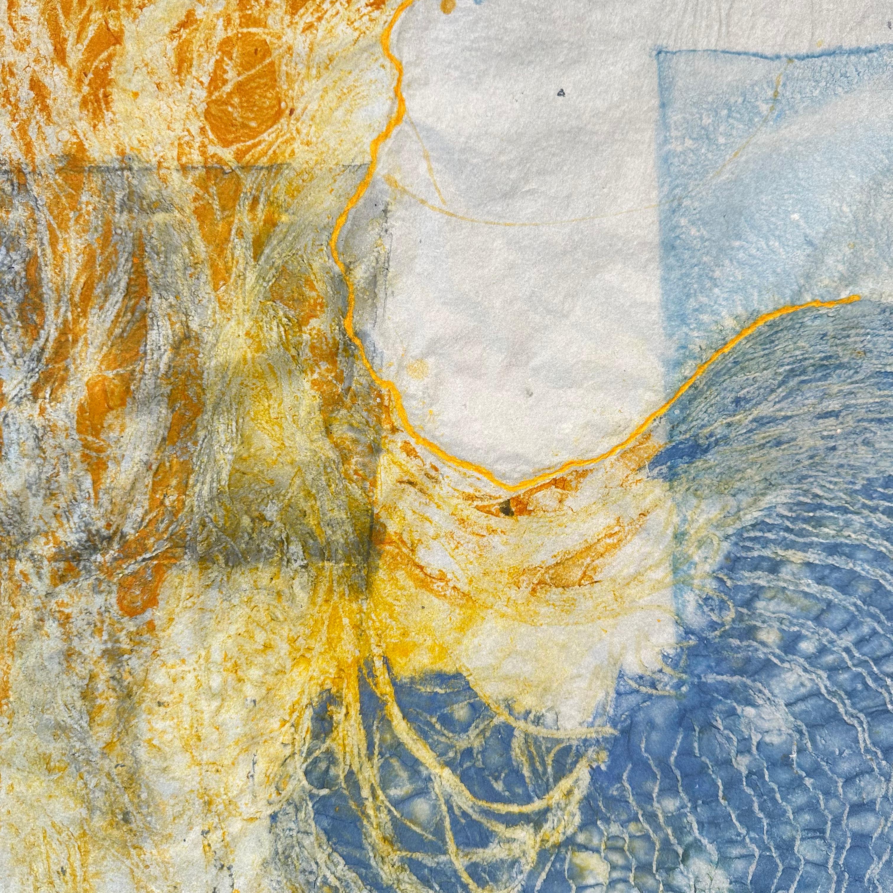 Papier Pulp „Breathing Room“ von Cohen auf handgeschöpftem Papier (Grau), Abstract Drawing, von Nancy Cohen