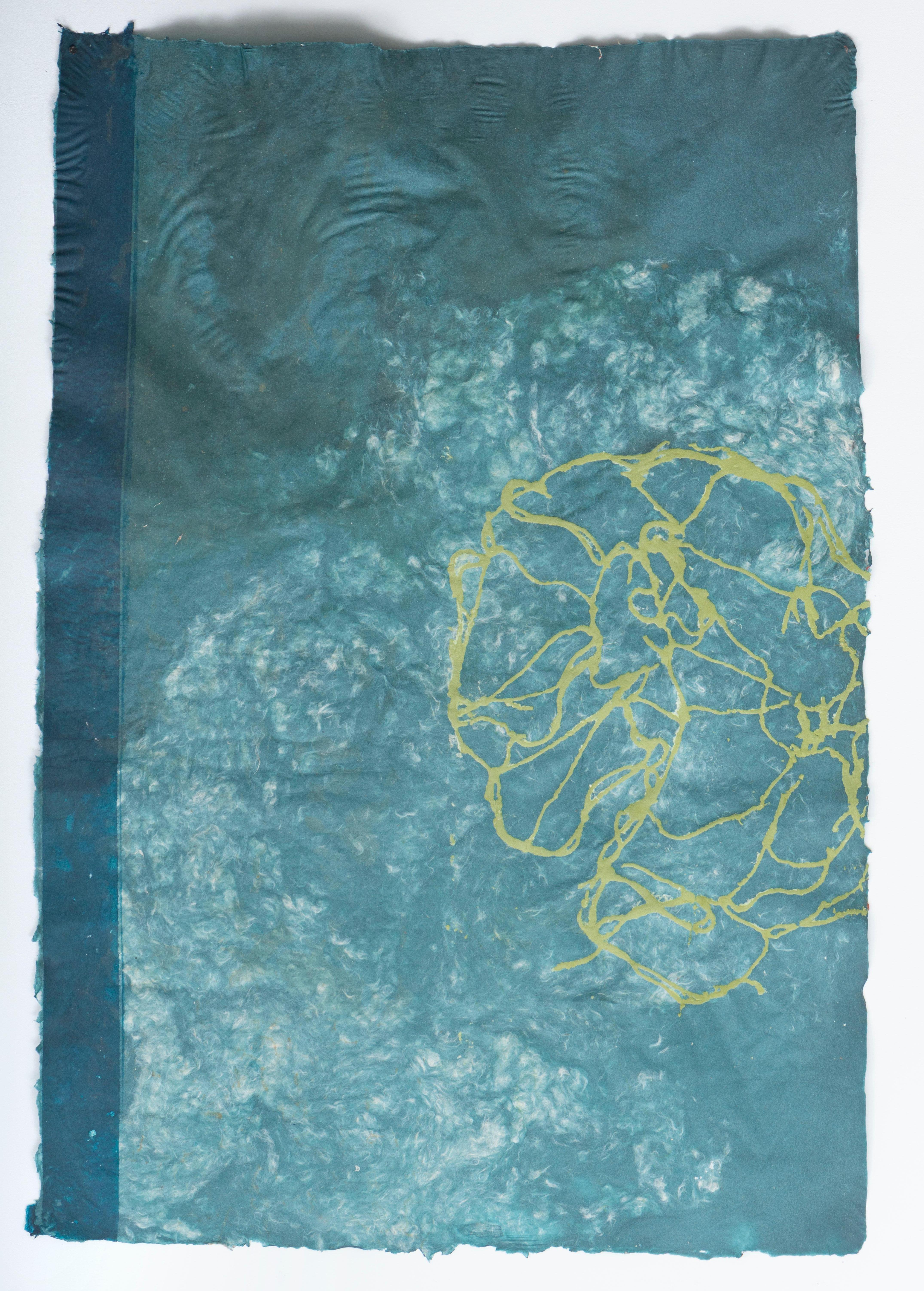Line is the operative formal element in the work shown here, but there are many other lines in play.  Pieces walk a line between drawings that might be tapestries or sculptures or paintings or quilts and sculptures that draw in space.  Lines