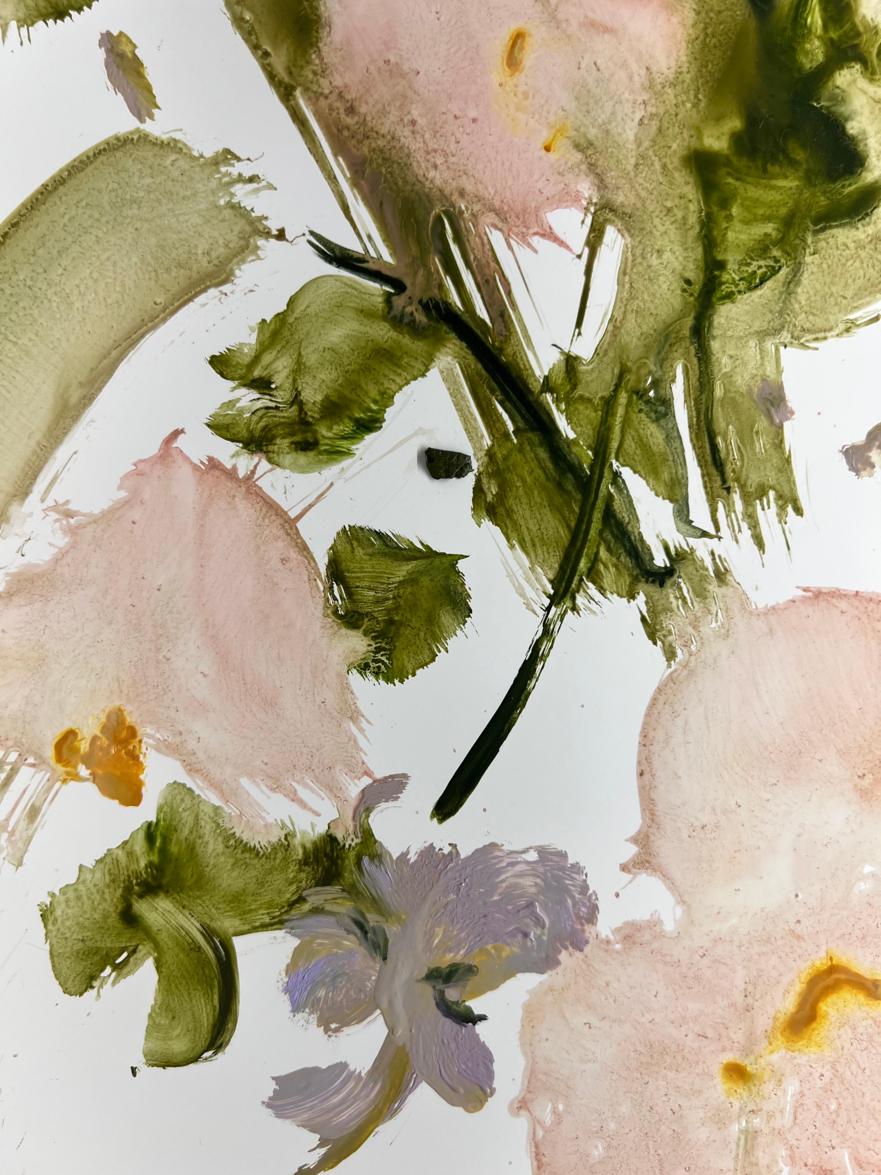 « Parkle Dust » 2025 huile sur papier Yupo 25 x 38 po. - Contemporain Art par Tess Michalik