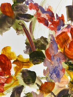 „Lava Plume“ 2025 Öl auf Yupo-Papier 38 x 25 Zoll.