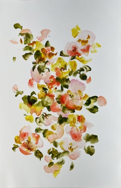"Sunkist Sherbert" 2025 huile sur papier Yupo 38 x 25 in.