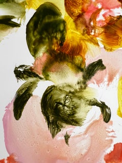 "Sunkist Sherbert" 2025 olio su carta Yupo 38 x 25 pollici.