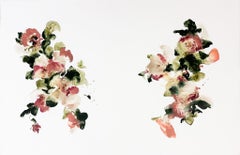 "Floral Escapades 1 & 2" 2025 Olio su yupo 38 x 25 pollici.