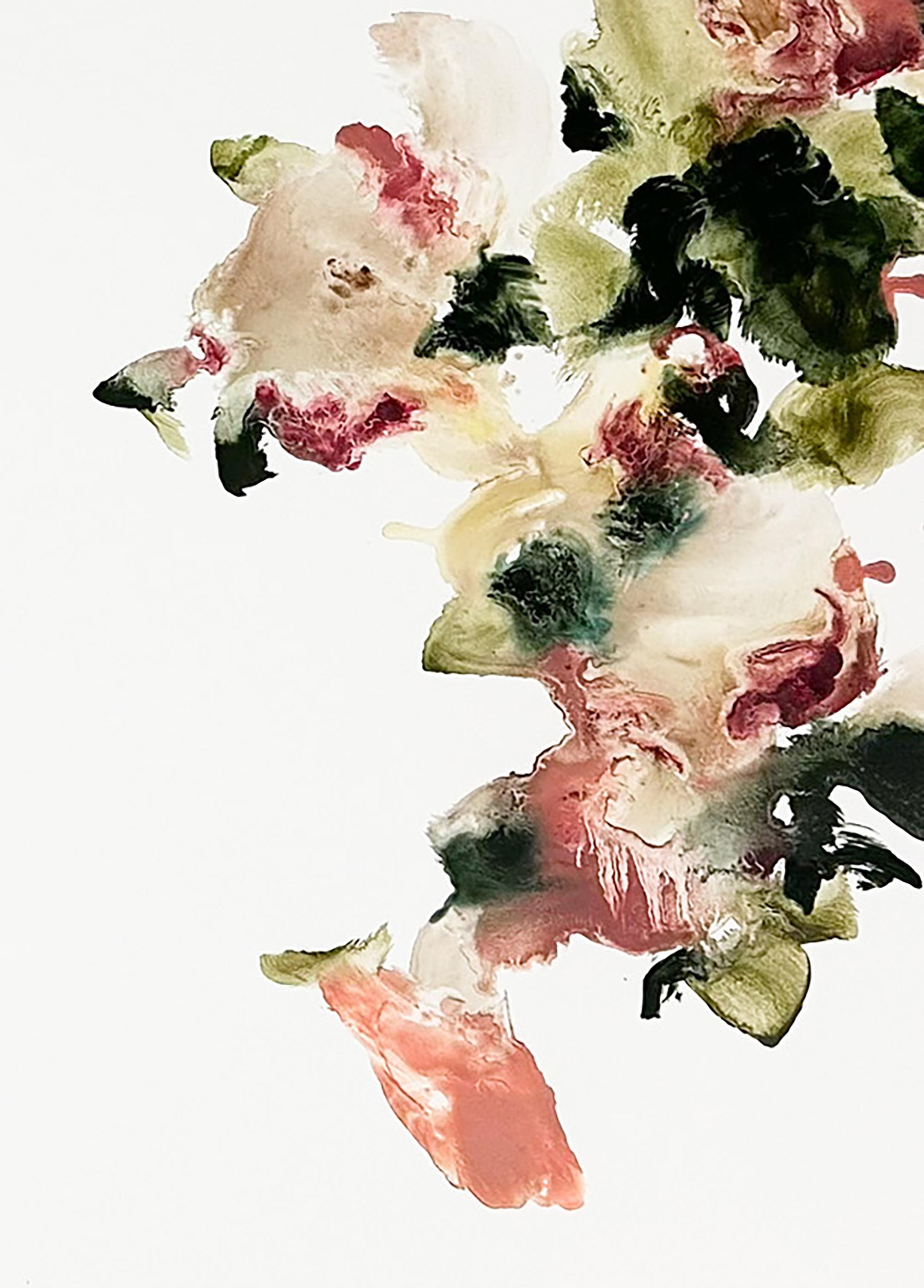 « Floral Escapades 1 & 2 » 2025 Huile sur yupo 38 x 25 po. - Contemporain Art par Tess Michalik
