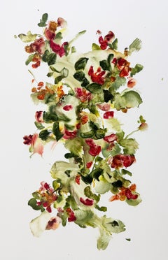"Birdvine Tangles" 2025 olio su yupo 38 x 25 pollici.