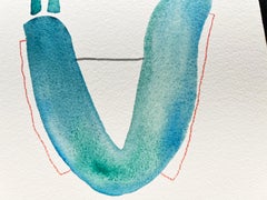 „Land Shark“ 2024, Tinte und Buntstift auf Papier