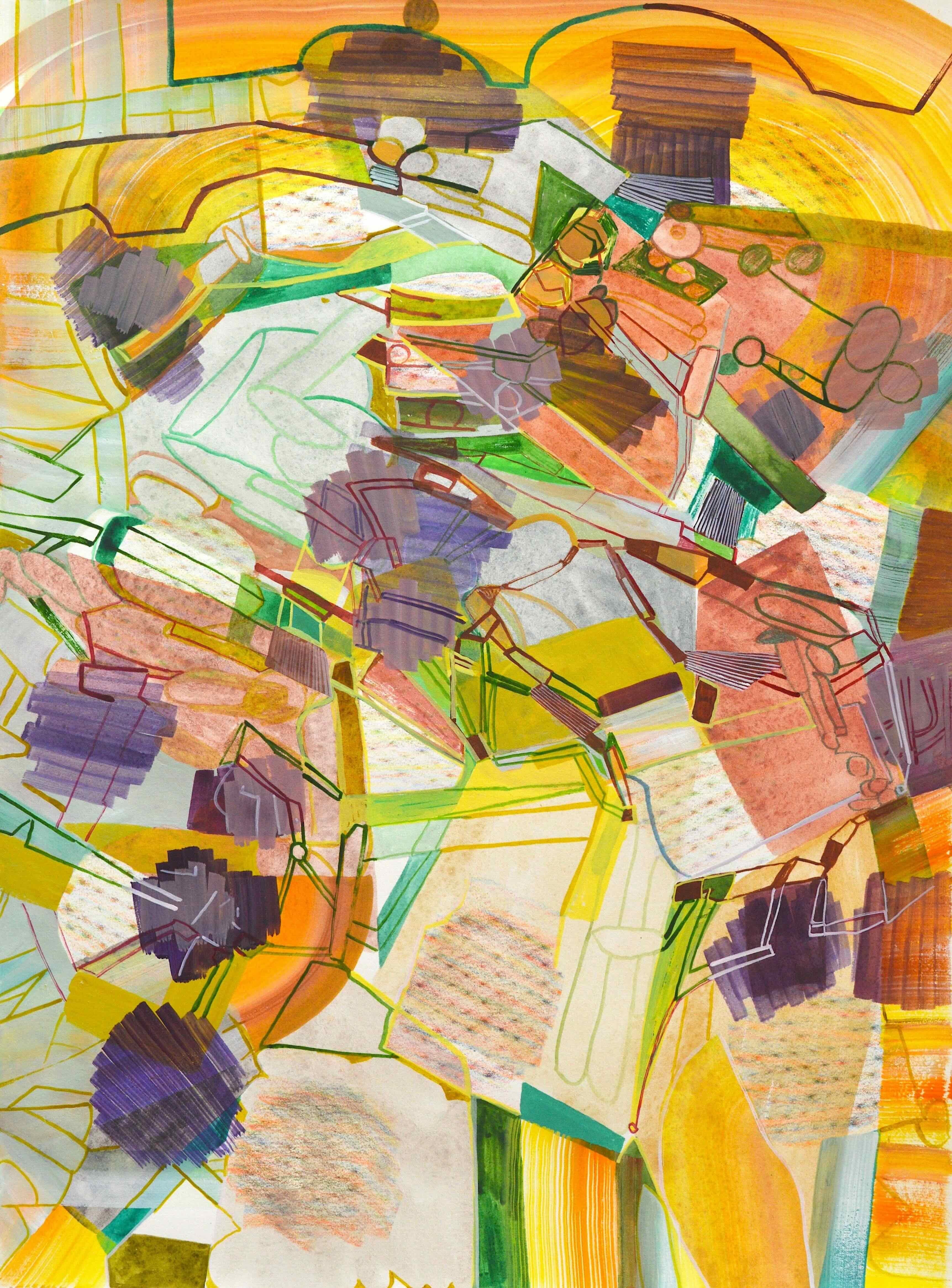Josette Urso
Sun Time, 2025
watercolor on paper
16 x 12 in.
(urso308)

Of her recent works, Urso states, "I make exploratory paintings, working in response to my immediate environment. My approach involves moment-to-moment extrapolation governed by