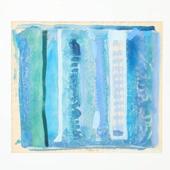 Modernistisches Aquarell- und Gouache-Gemälde von Robert Natkin aus der Mitte des Jahrhunderts