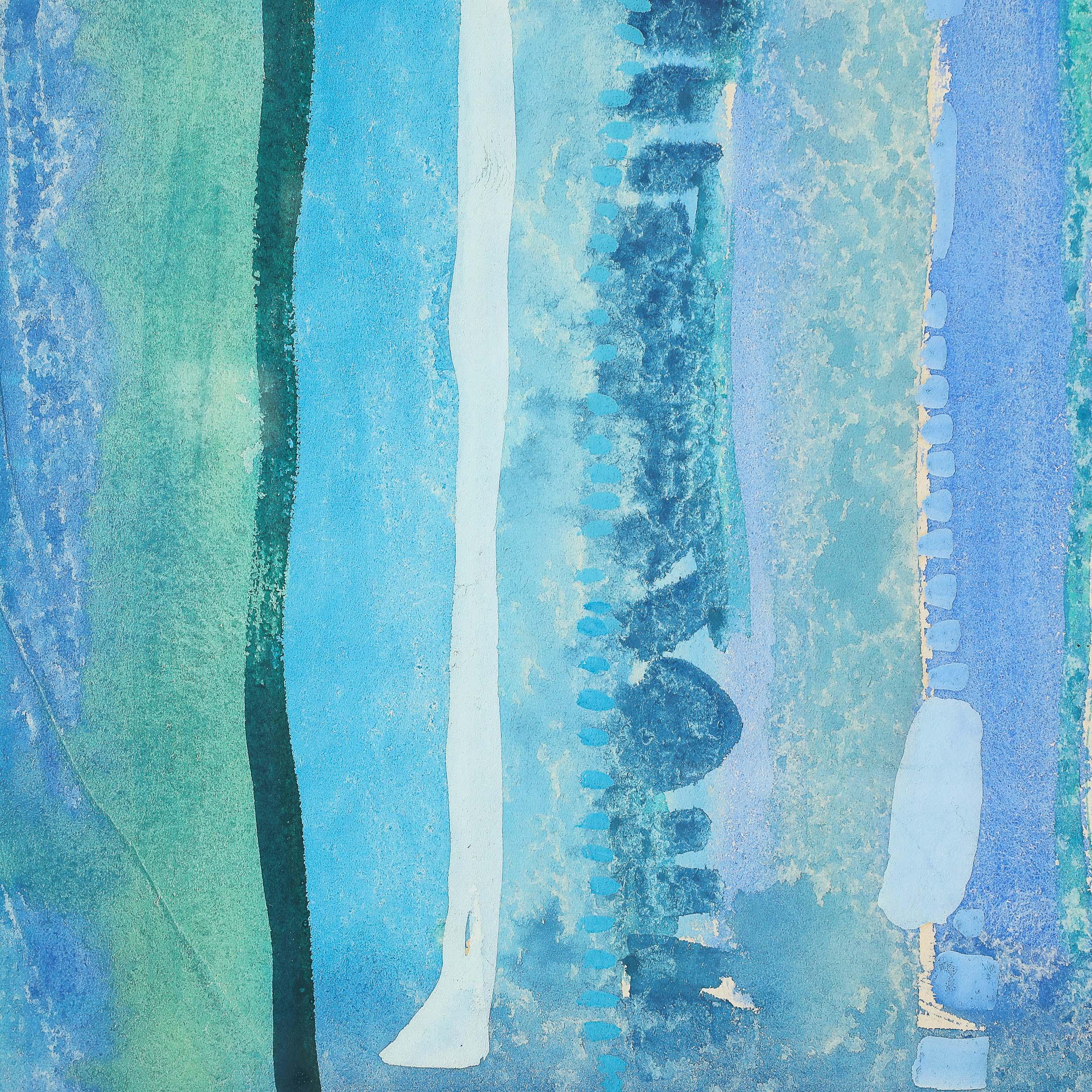 Modernistisches Aquarell- und Gouache-Gemälde von Robert Natkin aus der Mitte des Jahrhunderts im Angebot 5