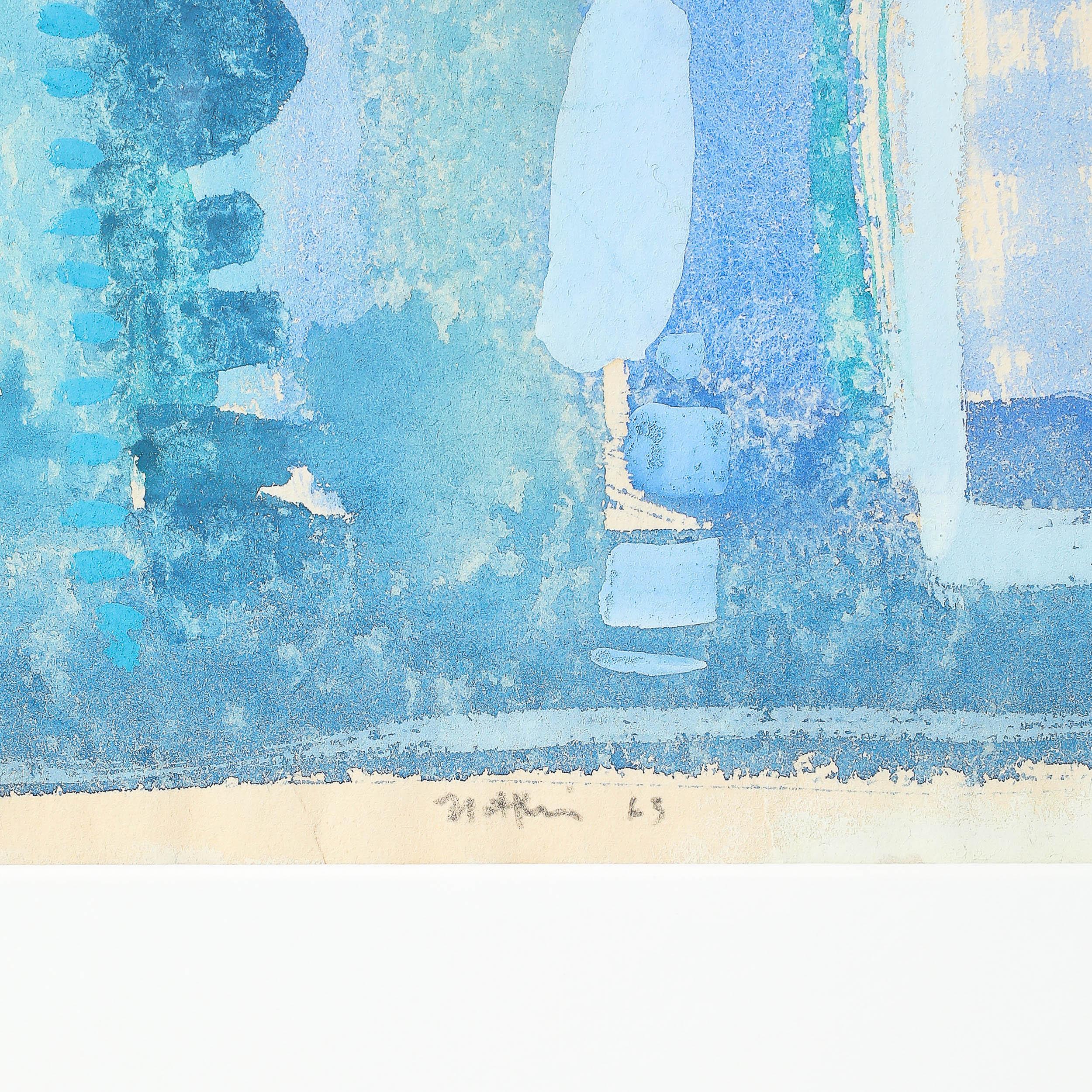 Modernistisches Aquarell- und Gouache-Gemälde von Robert Natkin aus der Mitte des Jahrhunderts im Angebot 2