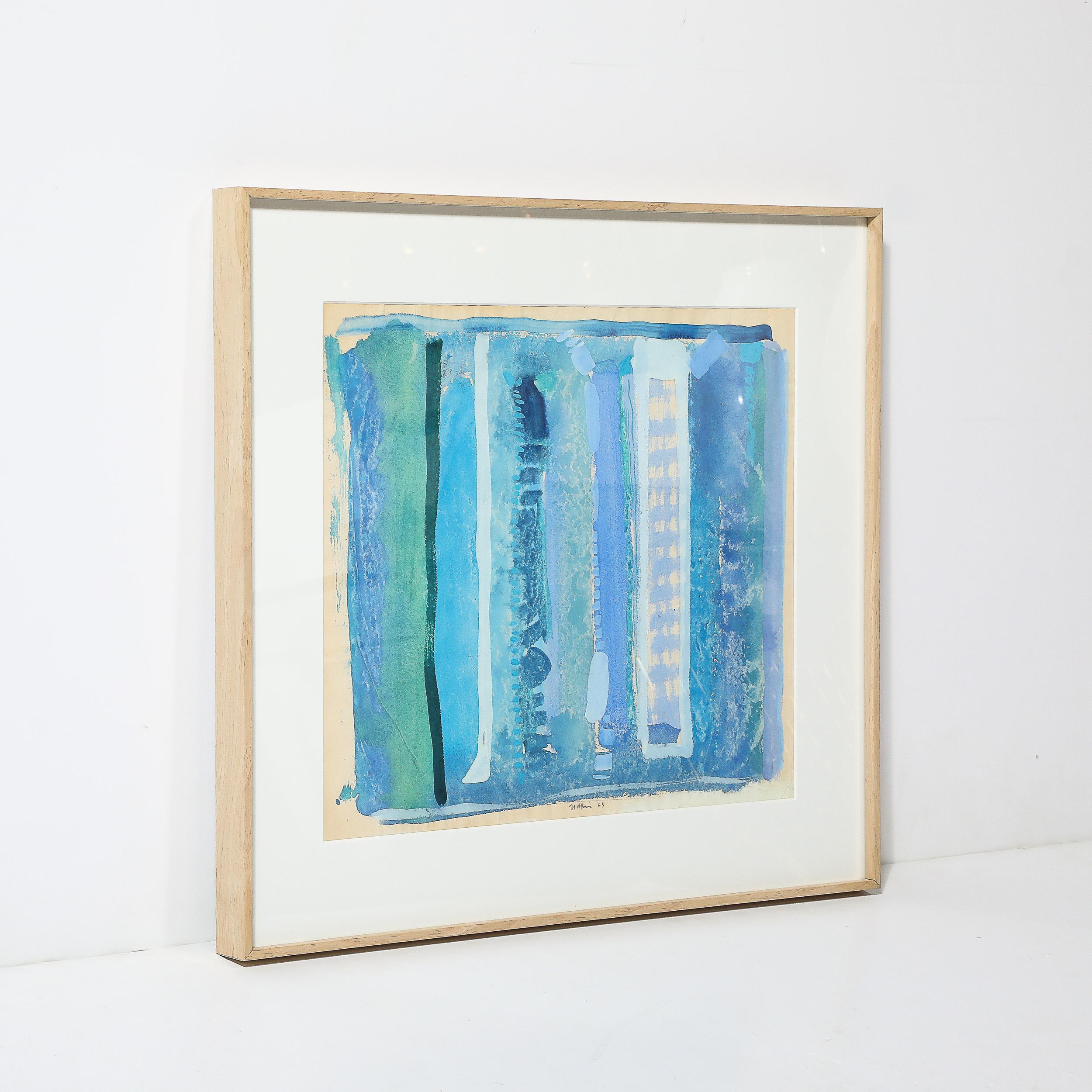 Modernistisches Aquarell- und Gouache-Gemälde von Robert Natkin aus der Mitte des Jahrhunderts im Angebot 8