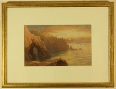 Gamper Arch, The Lands End and Longships Lighthouse by Thomas Hart FSA