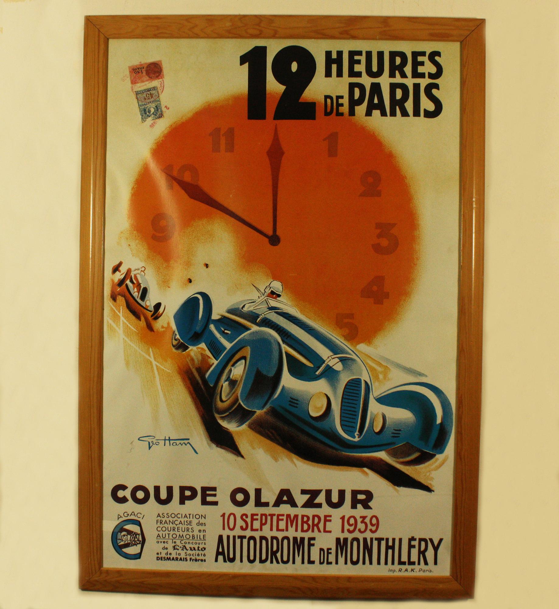 George Ham Figurative Print - 12 Heures de Paris Poster