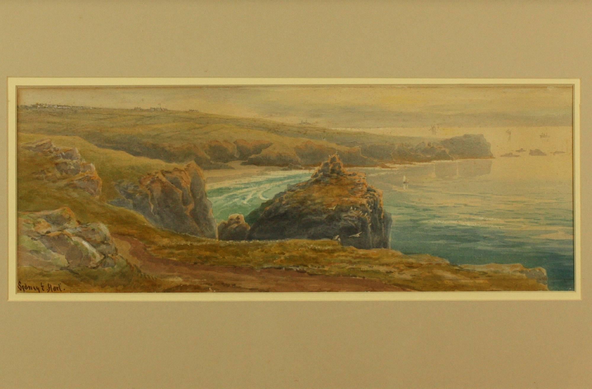 Lion Rock and The Lizard Point from Holestrow by Sydney E Hart - Art by Sydney Ernest Hart