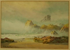 Mist at Asparagus Island and the Bishop Rock, Kynance by Claude Montague Hart