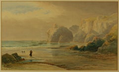 Lion Rock and Enys Vean from Pentreath Beach by Tracey Dyke Hart