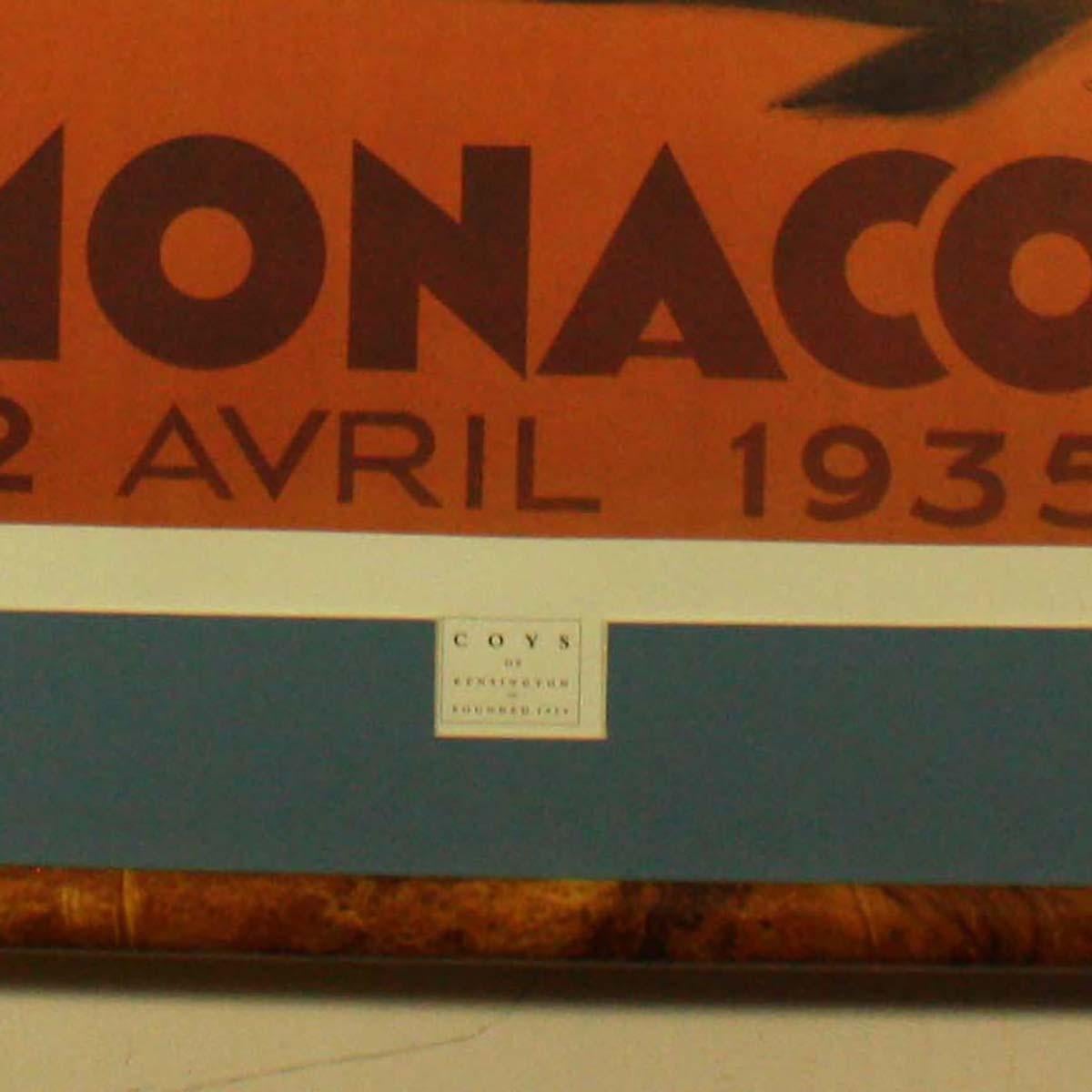 Monaco 7 Grand Prix 1935 Limited Edition Poster by Geo Ham
Limited Edition Print No 540/850
With Coy's Certificate on Back
Winner: Luigi Fagioli in a Mercedes-Benz W 25 750-kg Formula racing car
Average speed 93.6 km/h (course record).

The first