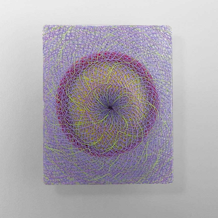 Joshua Bernbaum Abstract Sculpture - Extroverre Purple and Green Wall Piece