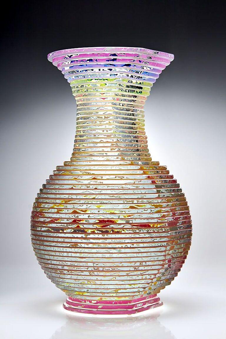 Sidney Hutter Abstract Sculpture - ‘Ridgeback’ Middy Solid Vase Form #17