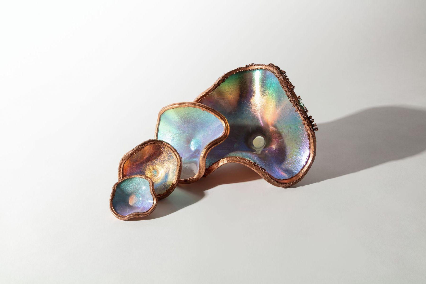 Christopher Windsor
Dichro Nesting Bowl Set, 2012
Borosilicate glass and copper
Dimensions vary