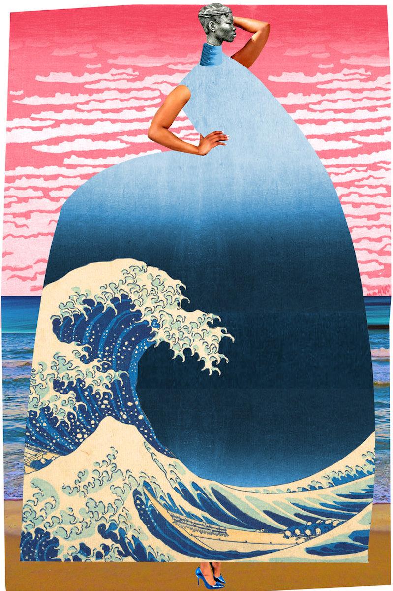 Plate No. 209 (Abstract, Collage, Hokusai Wave)