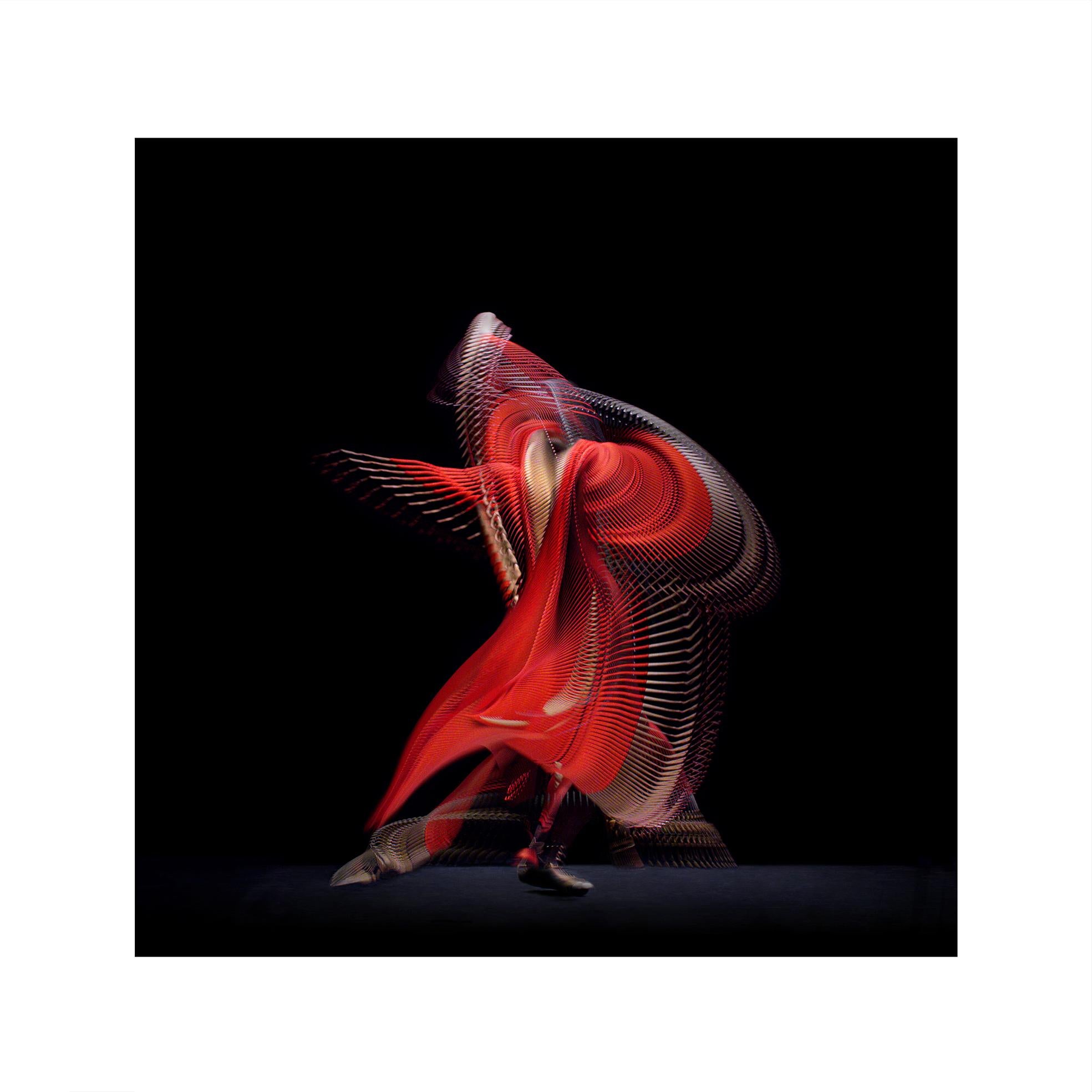 Bailarinas abstractas, Rojo 3, 2019 de Giles Revell - Fotografía, Impresión, Ballet