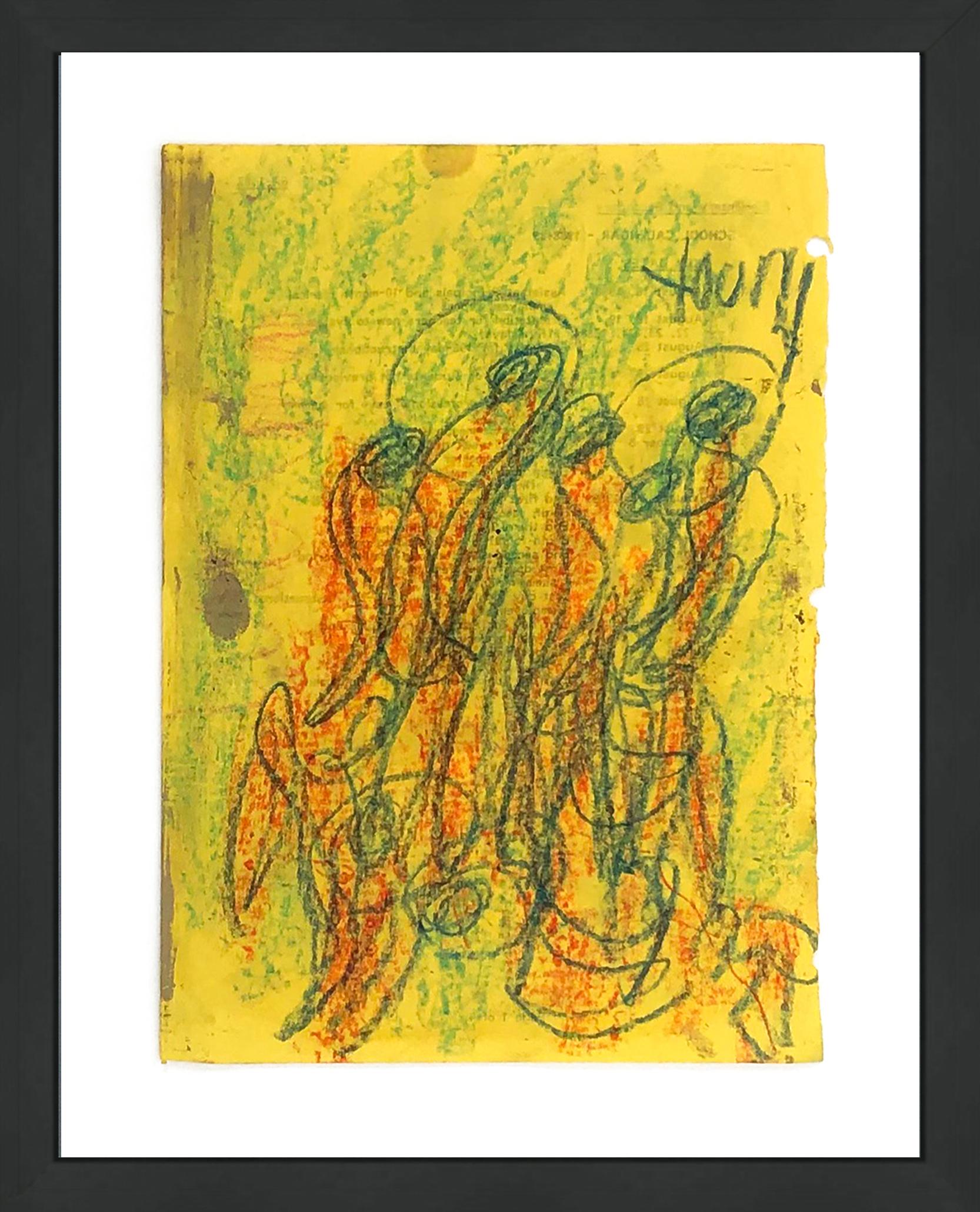 Purvis Young Abstract Drawing - GATHERING