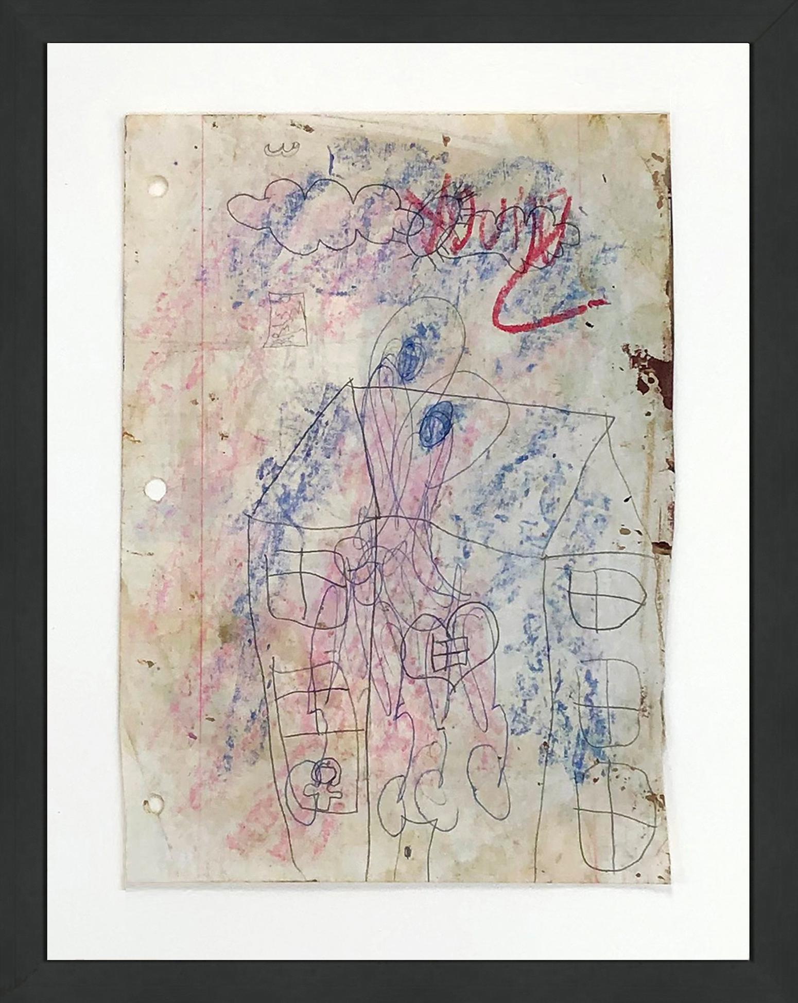 Purvis Young Abstract Drawing - HOME SWEET HOME