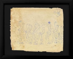 Procession of Marchers (framed original drawing on paper)