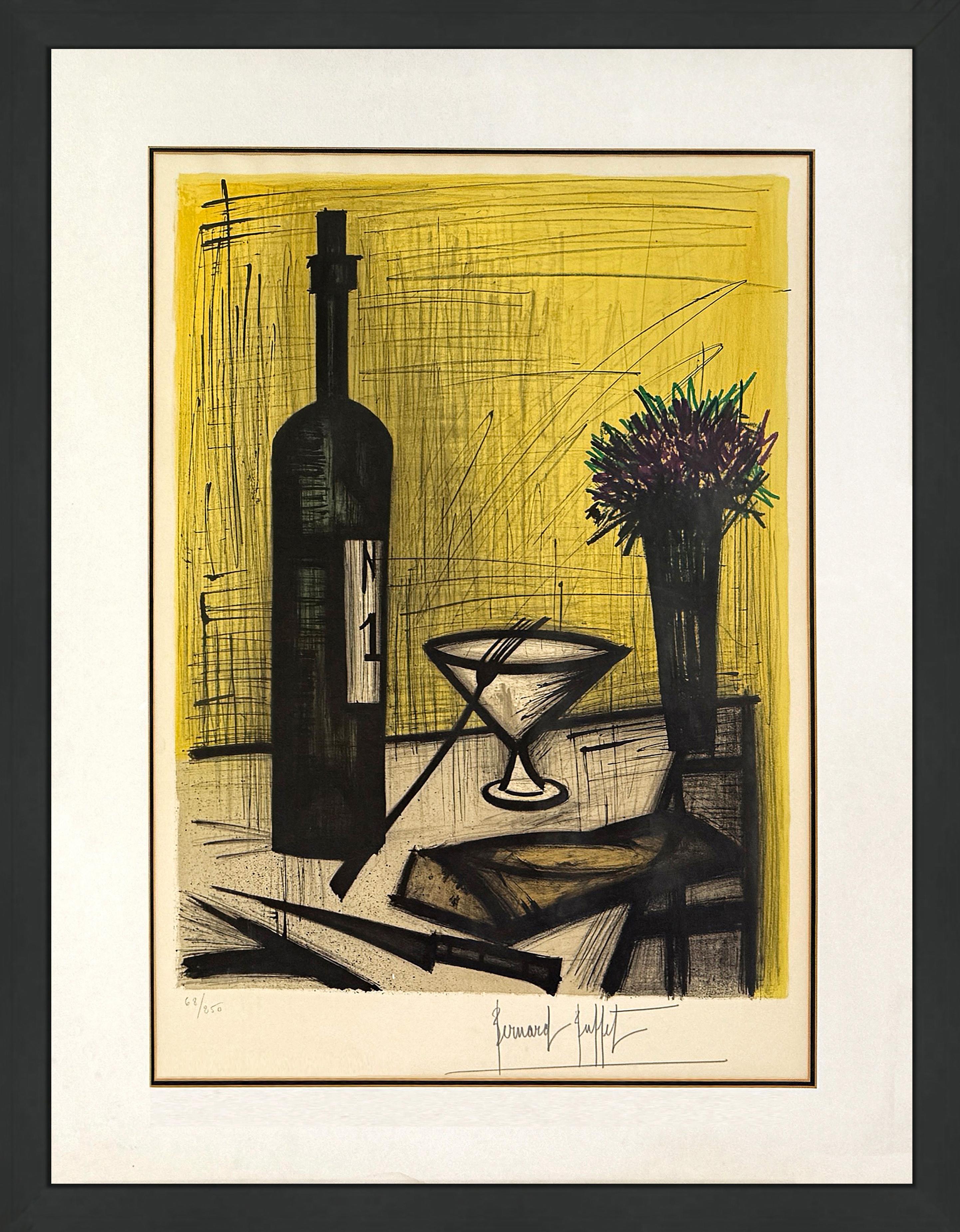 Bernard Buffet Still-Life Print - Le Pain Et Le Vin Lithograph, Hand Signed, Numbered 68/250
