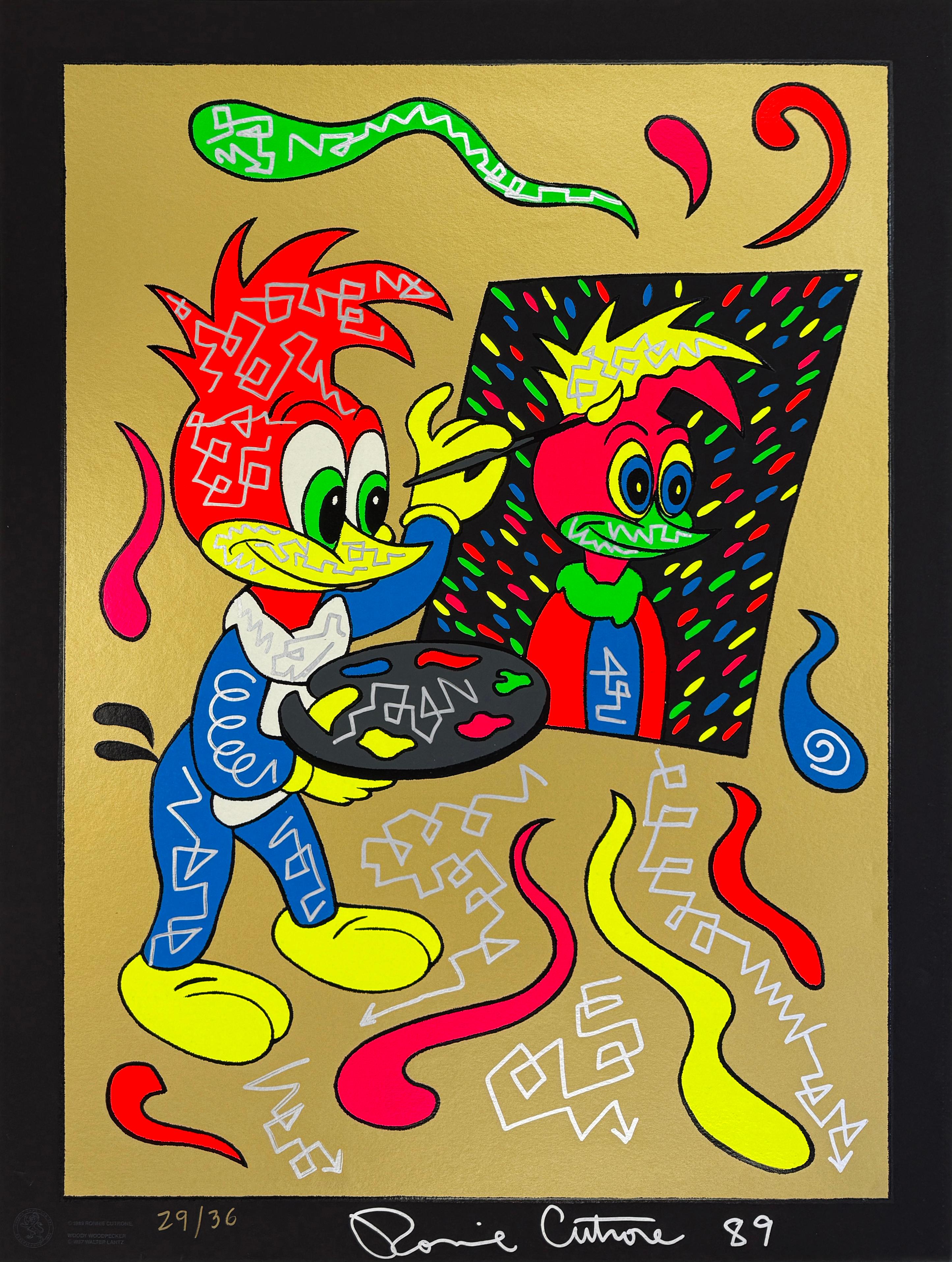 Putting your FACE ON (embelli) - Pop Art Art par Ronnie Cutrone
