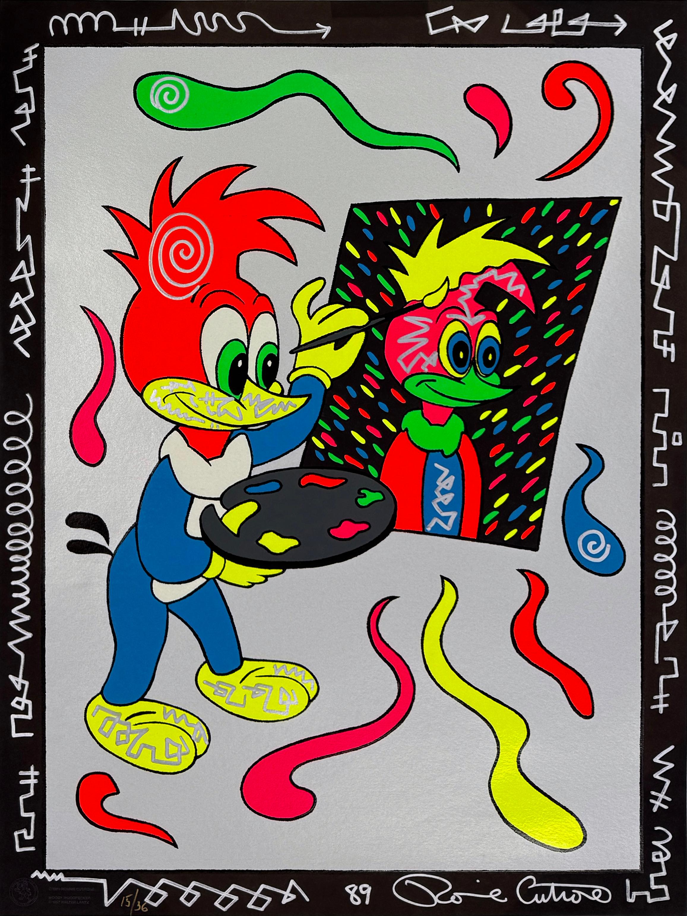 PUTTING YOUR FACE ON (EMBELLISHED) - Art by Ronnie Cutrone