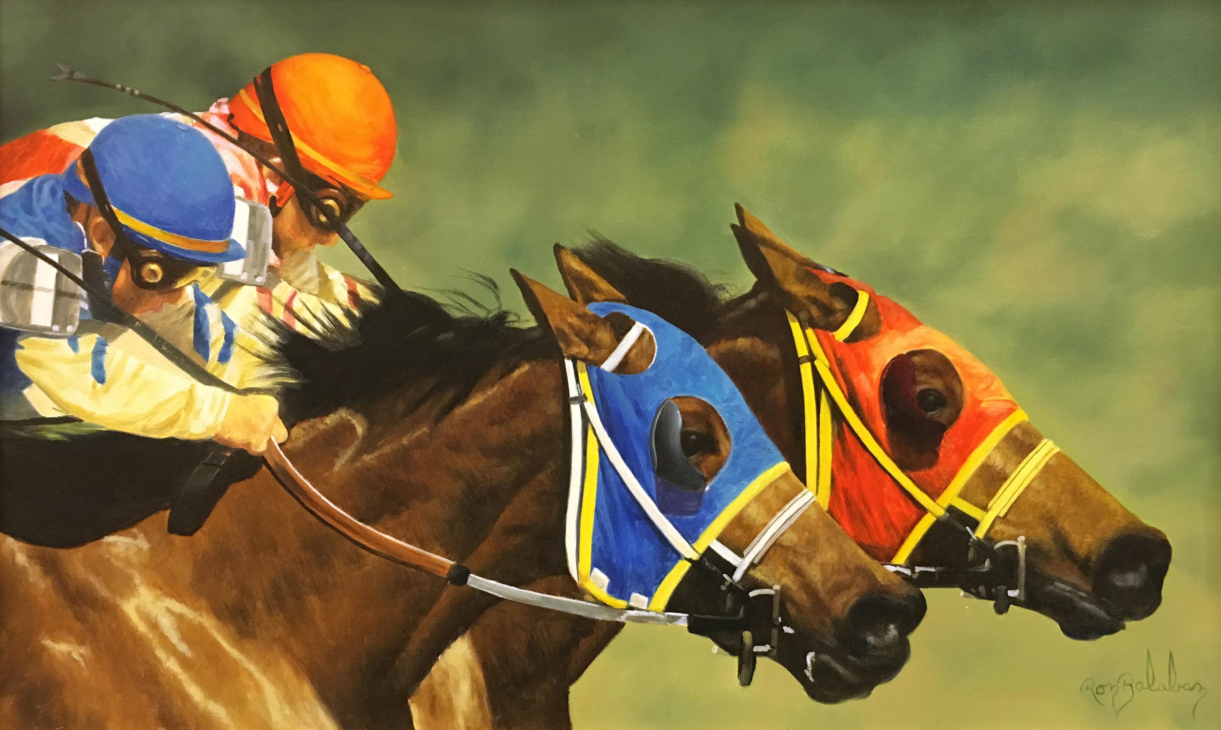 Ron Balaban Animal Painting - RACING HORSES