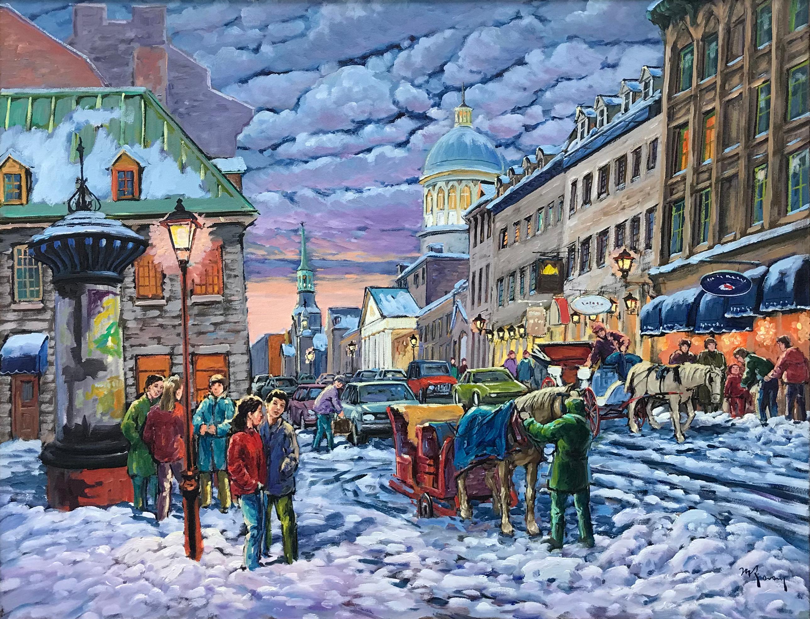 Marcel Ravary Landscape Painting - OLD MONTREAL