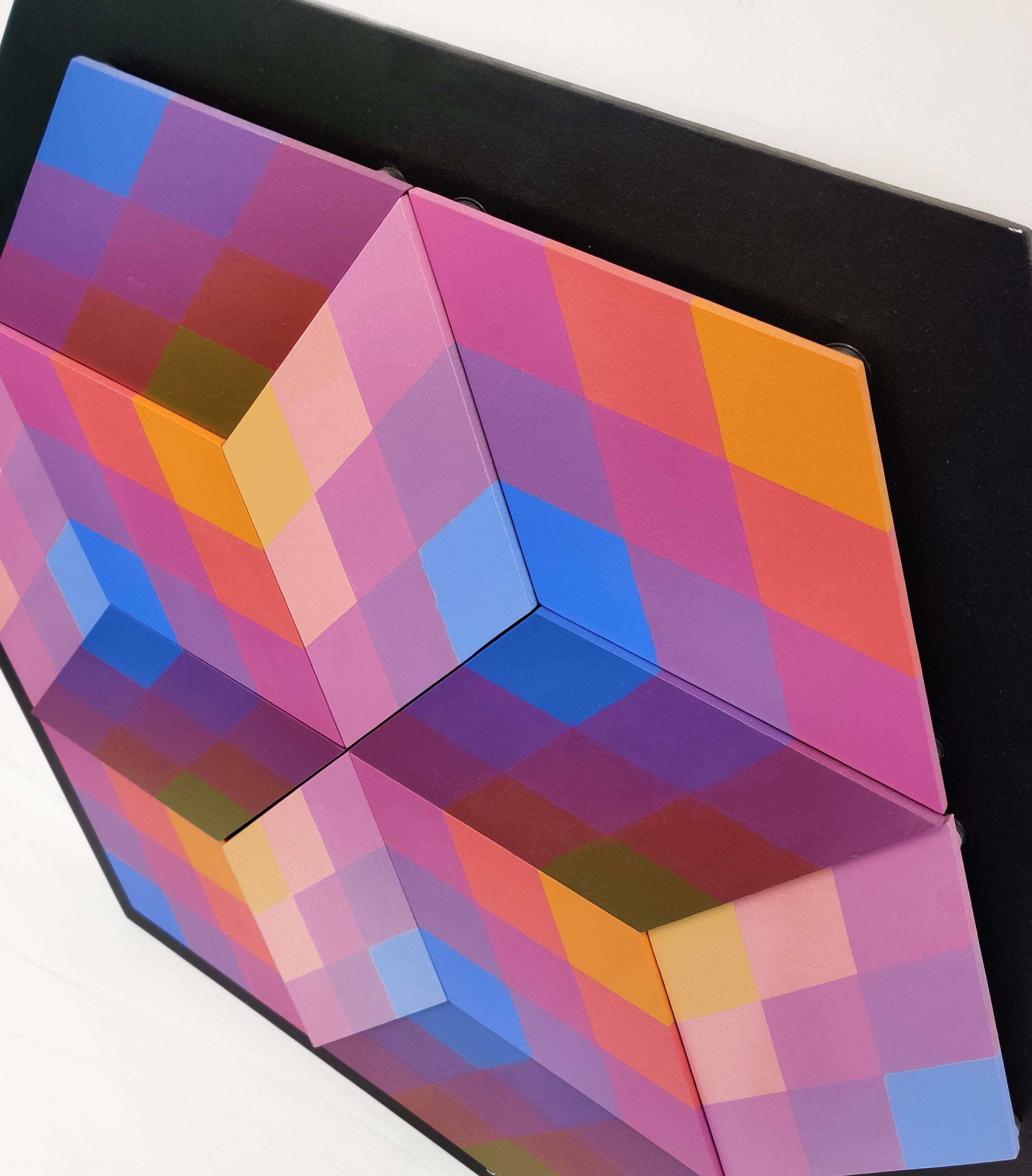 CUBED (DIMENSIONAL PIECES OF WOOD WITHMAGNETS) - Painting by Stan Slutsky