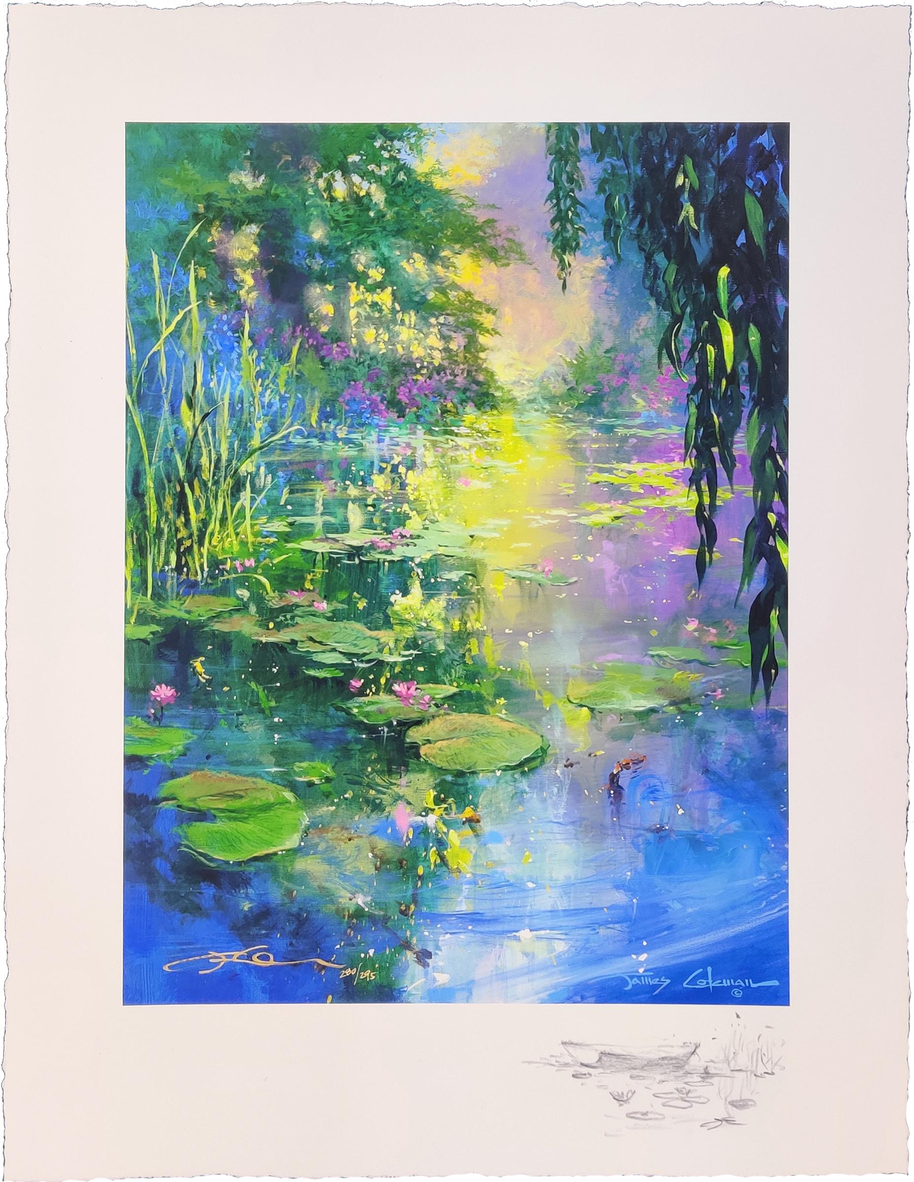 James Coleman Landscape Painting - LILY REFLECTIONS