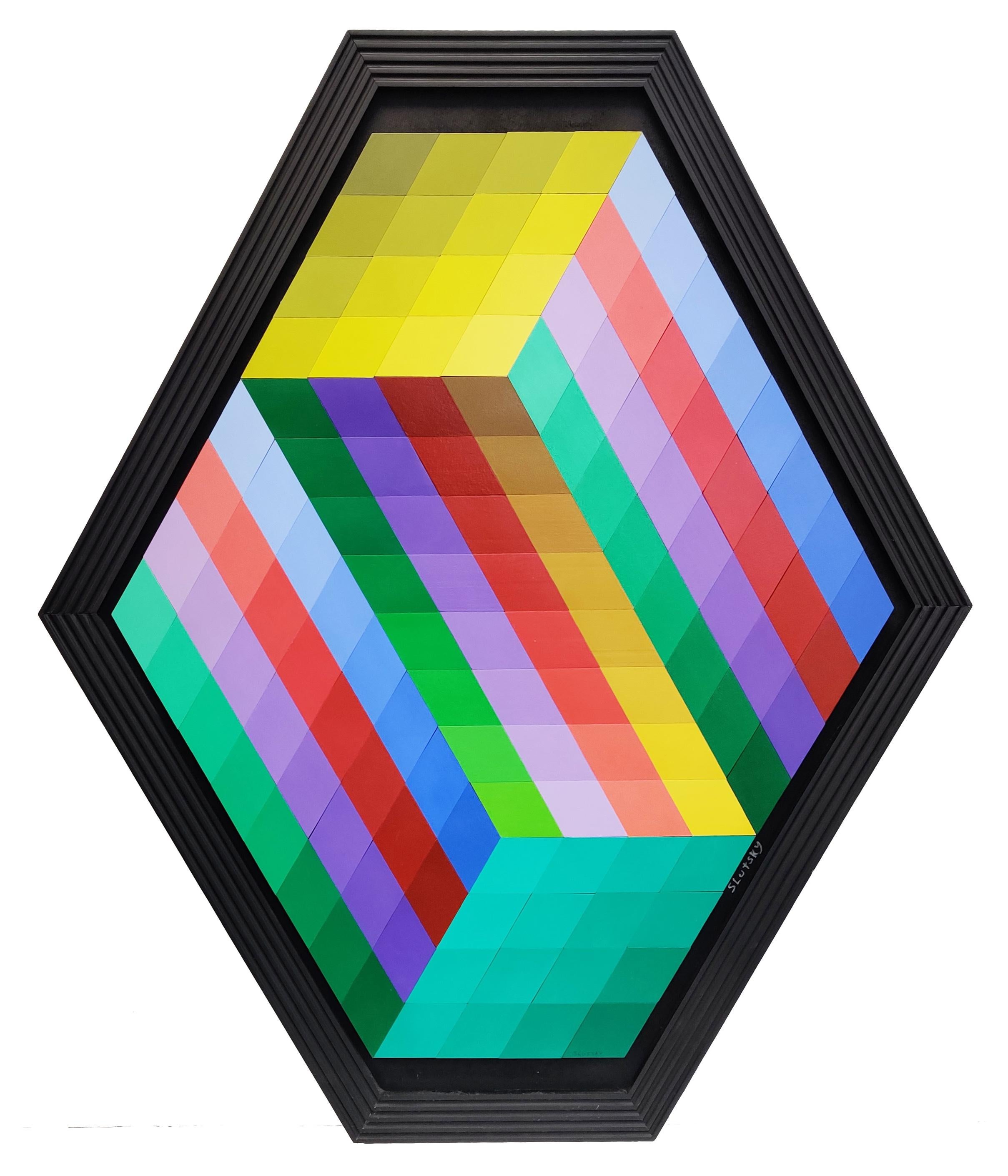 HEXAGON (DIMENSIONAL PIECES OF WOOD WITH MAGNETS) - Mixed Media Art by Stan Slutsky