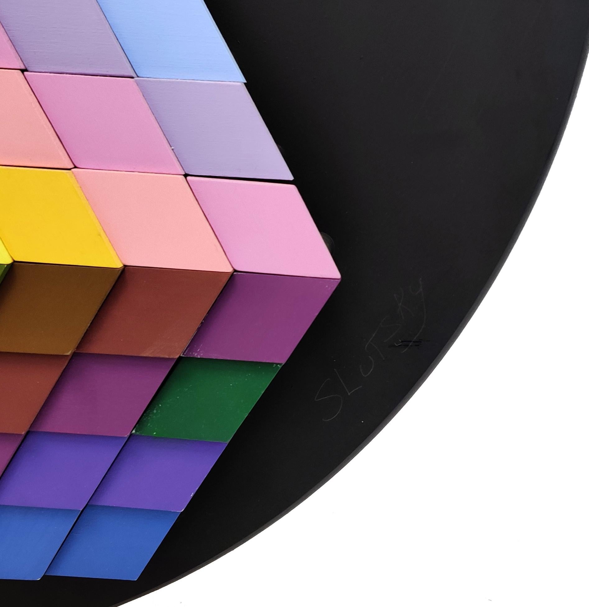 STELLA A CUBETTI (PEZZI DI LEGNO DIMENSIONALI CON MAGNETI) - Painting di Stan Slutsky