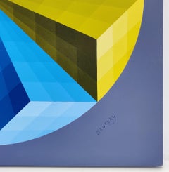 Sofisticato, dipinto originale Op Art, acrilico su tela, 36x36 pollici