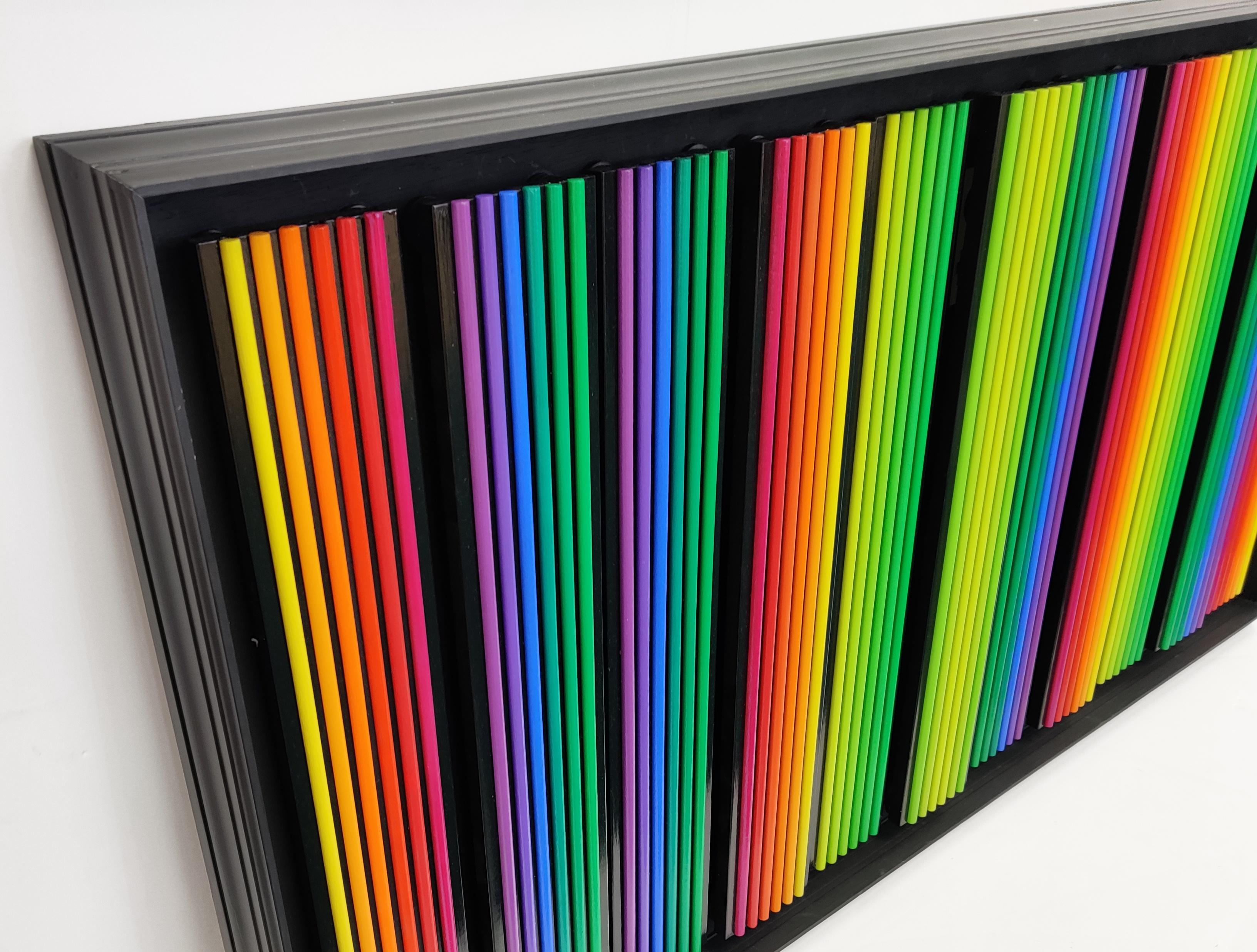 RAINBOW (DIMENSIONAL HAND PAINTED WOOD) - Painting by Stan Slutsky