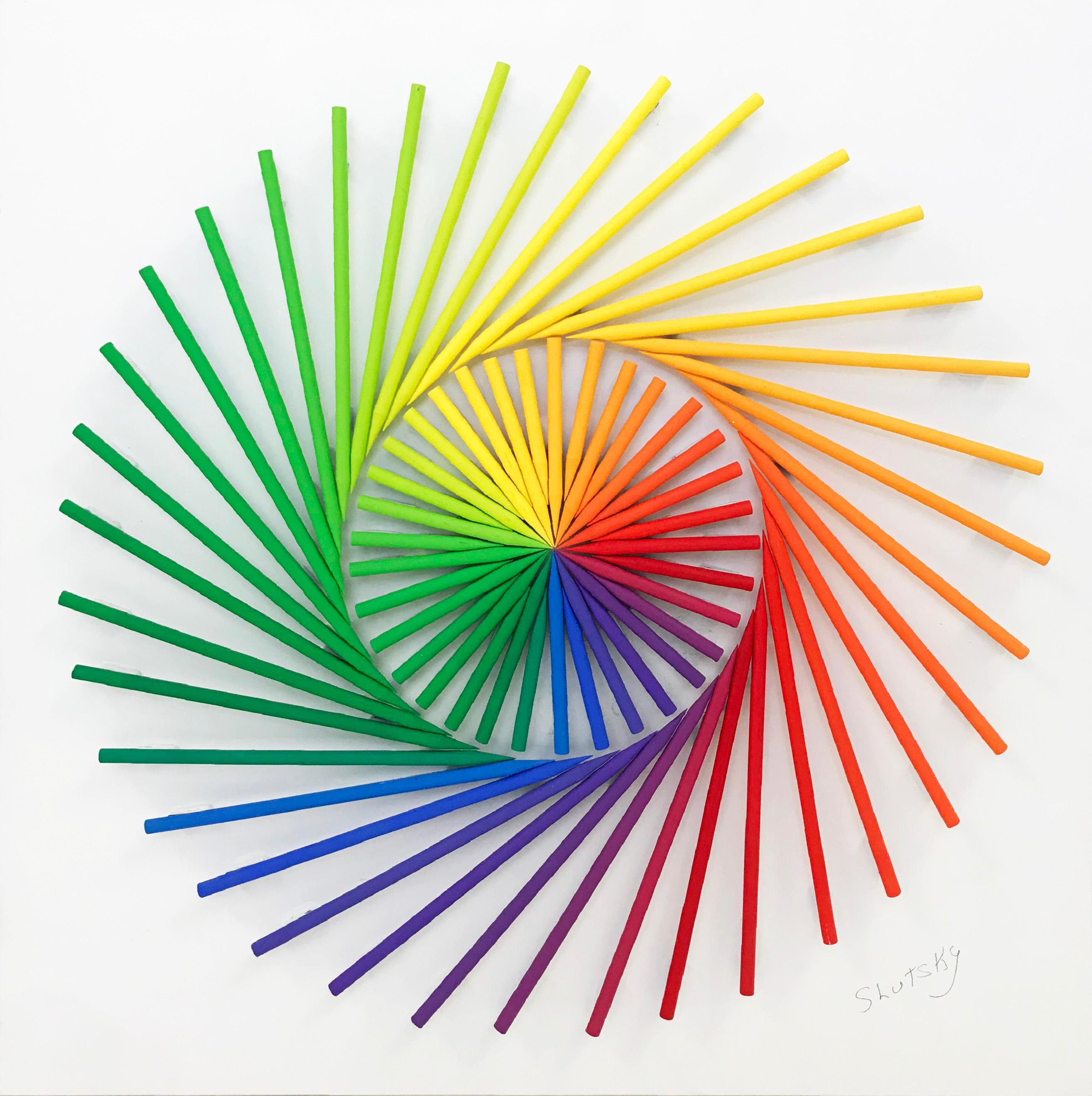 PINWHEEL (DIMENSIONAL PIECES OF WOOD WITH MAGNETS) - Mixed Media Art by Stan Slutsky