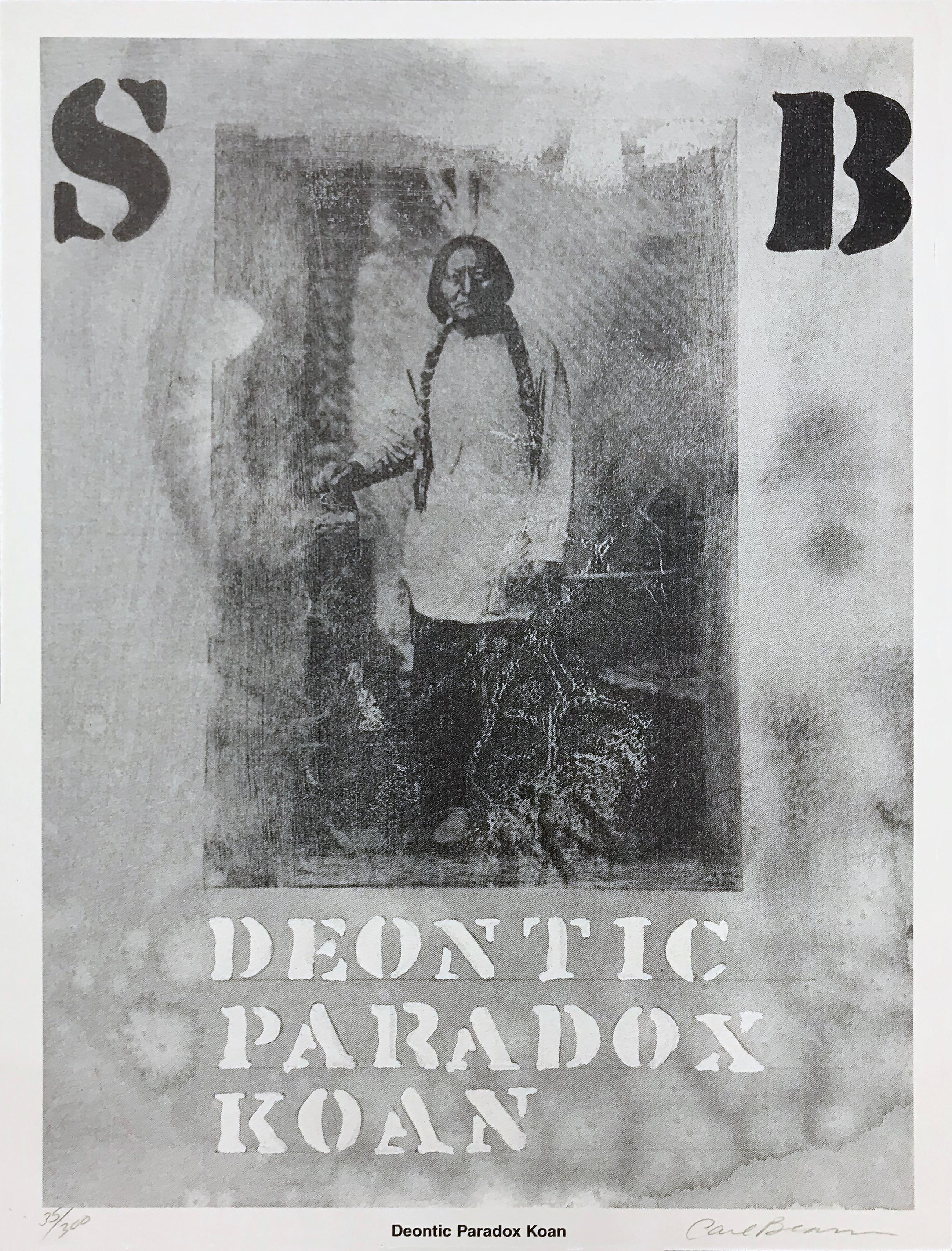 Carl Beam Portrait Print - DEONTIC PARADOX KOAN