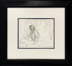 Etude Esau, Original Pencil Drawing on Rice Paper, Contemporary, Framed, 1994