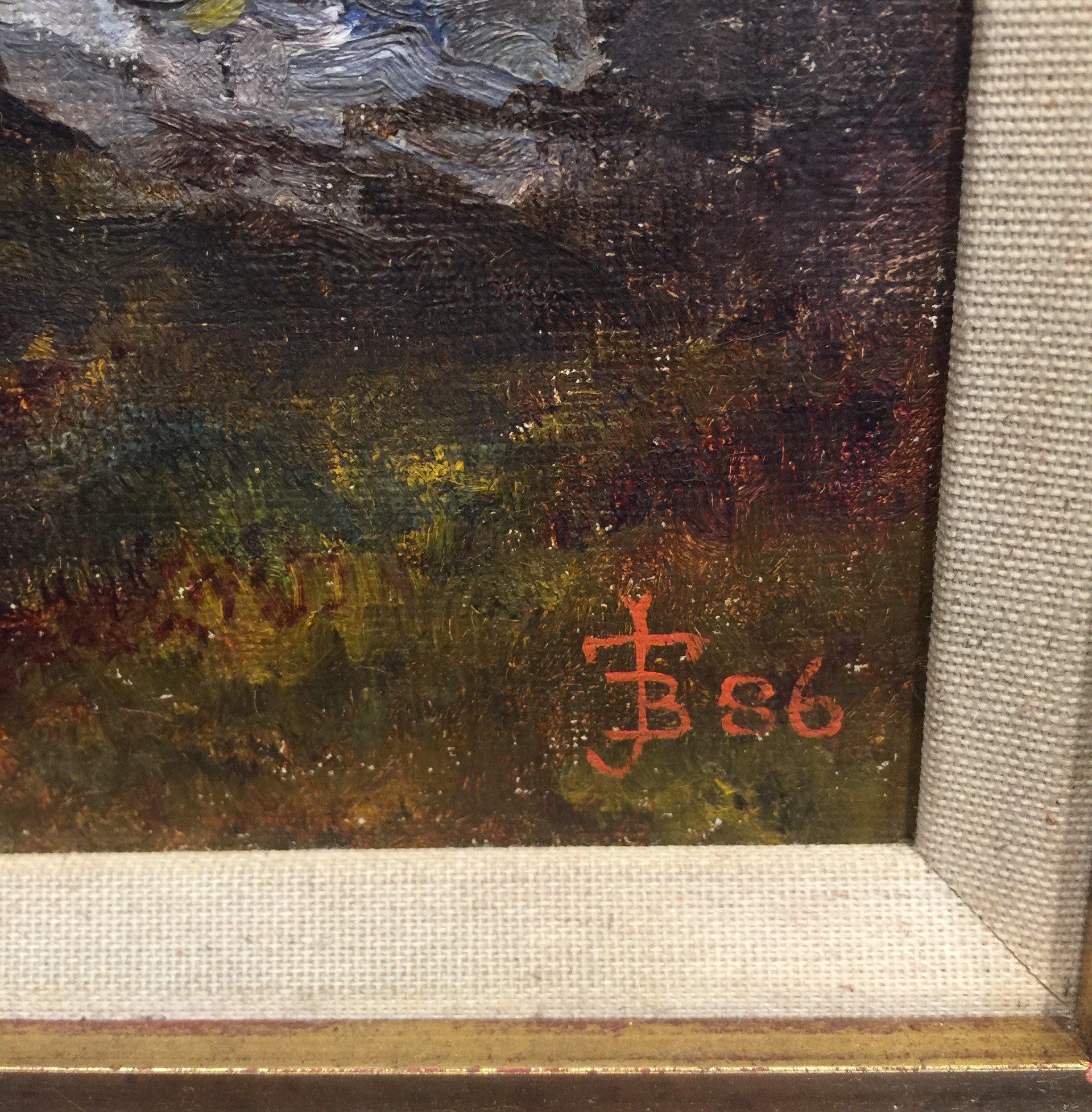 Highland Glen - Black Landscape Painting by Thomas J Banks