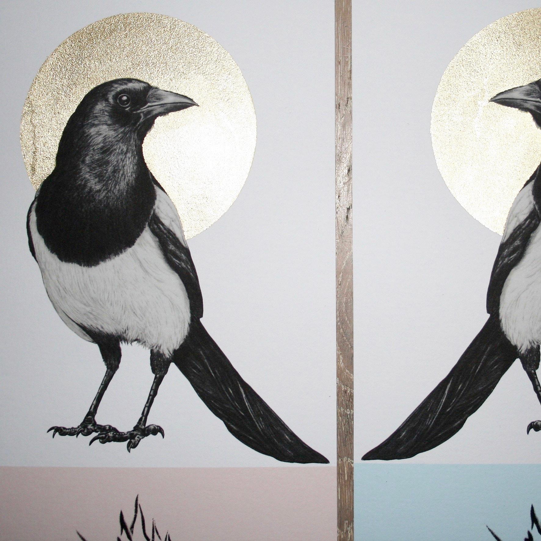 JOY - Magpie Male/Male - Street Art Print by Anthony McEwan