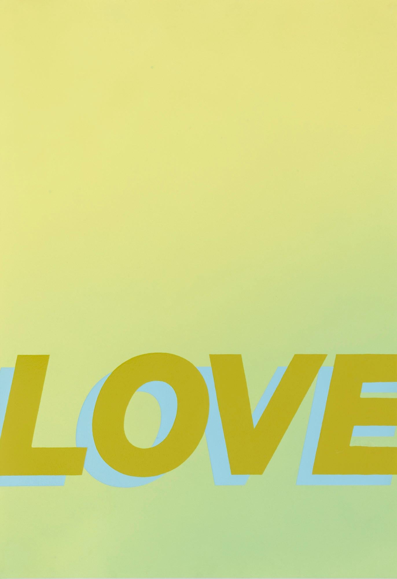 Untitled (Love), 2018 is a unique contemporary textual painting on paper. The artist first creates a unique background atmosphere with matte spray paint and then meticulously hand-paints text in his material of choice, nail enamel.

Artwork is sold