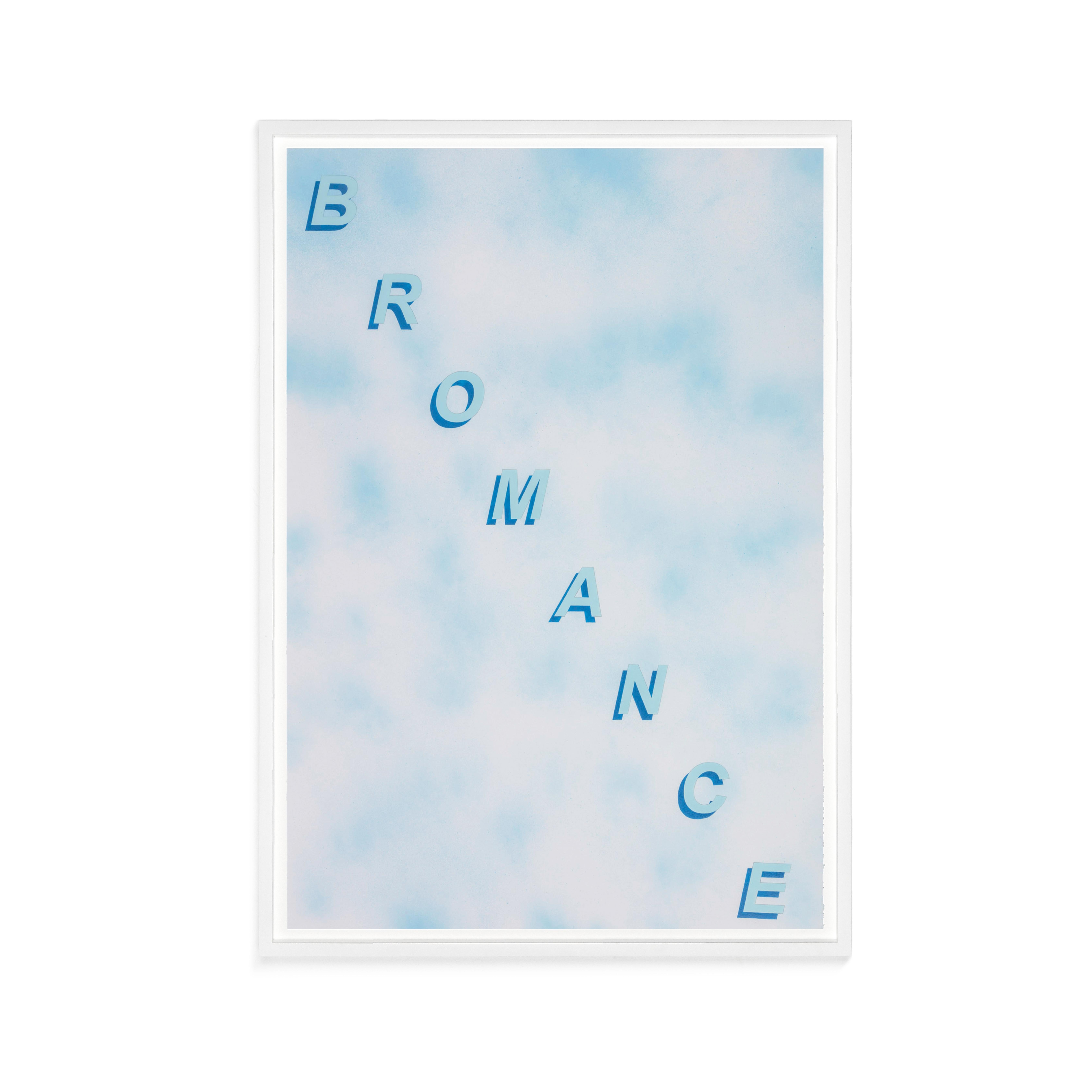 Untitled (Bromance), 2017 is a unique contemporary textual painting on paper. The artist first creates a unique background atmosphere with matte spray paint and then meticulously hand-paints text in his material of choice, nail enamel.

Artwork is