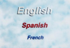Untitled (English Spanish French), Contemporary Painting On Paper, 2017